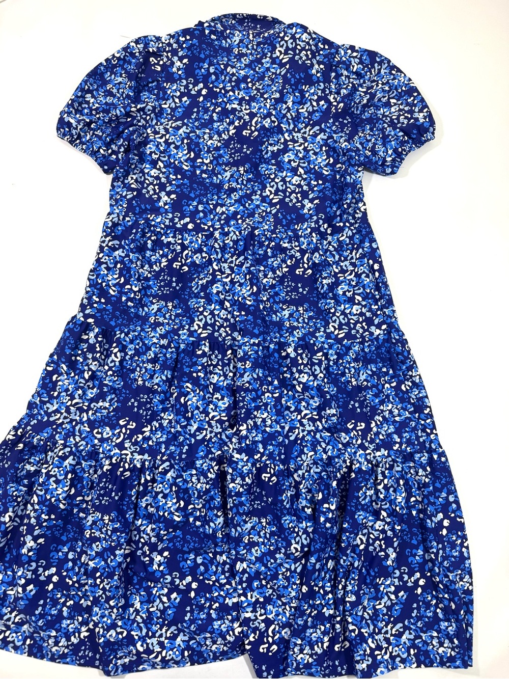 Jude Connally Portia Dress Blue Painterly Cheetah Beacon - Picture 3 of 8